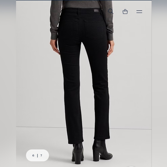 Ralph Lauren Women's Black Modern Straight Leg Jeans Sz 10 *W - Picture 3 of 7